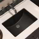 MEJE #202F -21" Undermount Rectangle Bathroom Sink, Porcelain Ceramic Vanity Undermount Sink, Matte Black, 20.87" x 8.37" x 14.75"