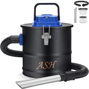 Ash Vacuum Cleaner -2.6 Gallon Fireplace Ash Vac with 800w Powerful Hose Non-Woven Dust Separator | Dry Stove Vacuum for Fireplaces Pellet Grill Wood Stove Fire Pits Blue