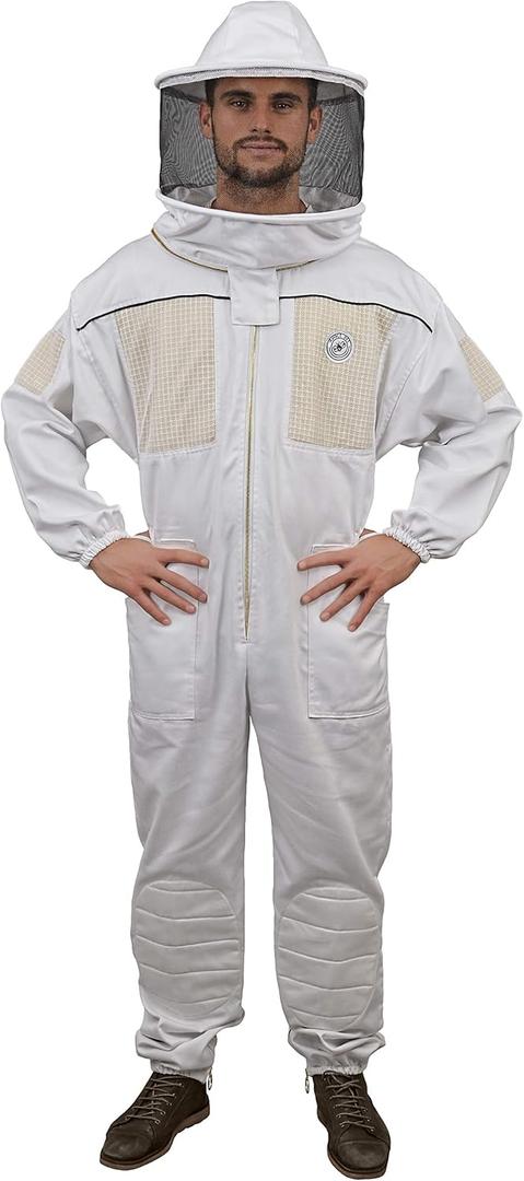 Humble Bee 430 Ventilated Beekeeping Suit with Round Veil (Large, Linen White)