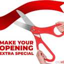 Crutello Giant Ribbon Cutting Ceremony Kit 20"Giant Scissor Set with Sharp, Red Handled Durable XL Scissors, and 30 Feet of Oversized 4"Wide Red Ribbon