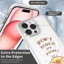 Case for iPhone 15 Pro Max,Don't Touch My Phone Clear Cases,Compatible with MagSafe,Slim Shockproof Magnetic Phone Sleeve Case for Girls Man,Scratch-Resistant Back