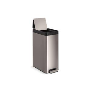 KOHLER 13-Gallon Slim Step Trash Can, Stainless Steel, Space-Saving Design with Bifold Lid, Durable and Easy to Clean, K-23826-ST
