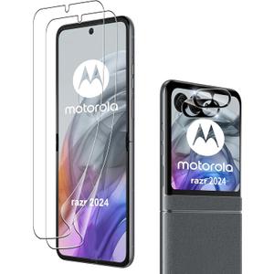 for Motorola Razr 2024/2025 Screen Protector Self-Healing TPU Film with Camera Lens Protector, Case Friendly, HD, Anti-Scratch, 2+2 PACK(not glass no Plus+)