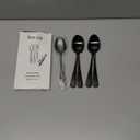 Matte Black Dinner Spoon, GoGeiLi Stainless Steel Satin Finish 7.8-inch Silverware Flatware Spoon Set, Service for 6, Dishwasher Safe