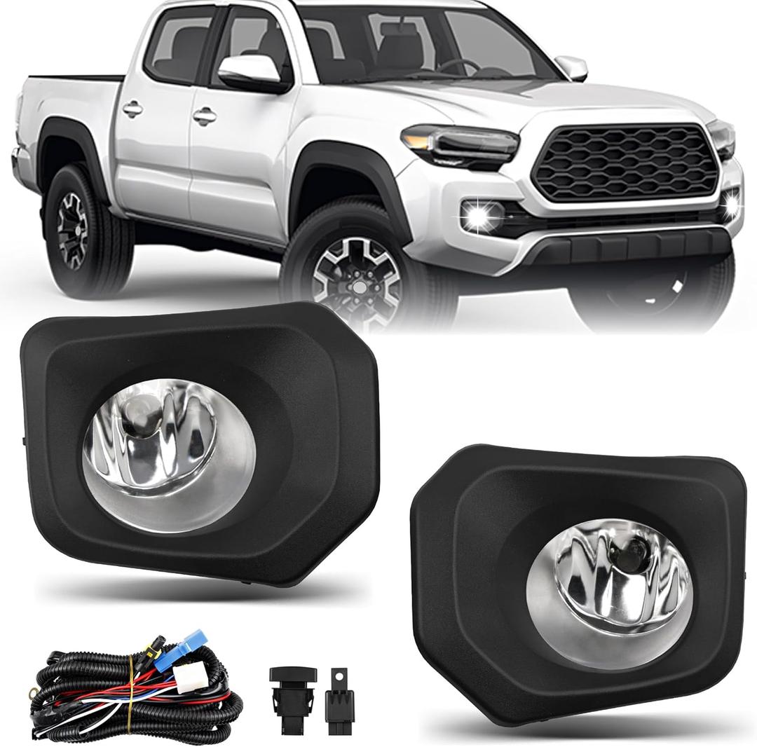 Fog Lights - Front Fog Lamps Assembly Compatible with Toyota Tacoma SR SR5 Pickup Truck 2016-2023 - Fog Lamp Kit Replacement for 8122002160, 8121002160, TO2592129, and TO2593129