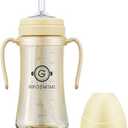 GROSMIMI Spill Proof no Spill Magic Sippy Cup with Straw with Handle for Baby and Toddlers, Customizable, PPSU, BPA Free 10 oz (Butter)