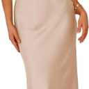 Summer Sexy Satin Backless Halter Maxi Dress for Women Elegant Sleeveless V Neck Twist Wedding Guest Dresses Cocktail (XS)
