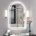 24x36 Inch Arched LED Mirror for Bathroom, Dimmable Lighted Vanity Mirror for Wall, Backlit and Frontlit, Anti-Fog, 3 Colors, Memory, ETL Listed