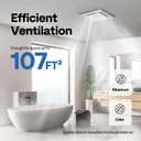 VIVOHOME Bathroom Exhaust Fan with Light, 165CFM Shower Ventilation Exhaust Fan with 6500K LED Light Combo,Ceiling Mount w/ 4" Duct Hose 1.5 Sones Square Fan, Cool White Light, 11.8*11.8*6.9 inches