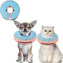 Supet Inflatable Dog Cone Collar for Small Dogs Puppies Cats, Soft Dog Cone Alternative After Surgery for Puppies Cats to Stop Licking (XS(Neck 4"-7"), Donut Blue)