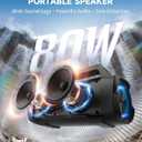 Speakers Bluetooth Wireless, 80W Peak Loud Outdoor Speaker with Bass, 20H Playtime, IPX6 Waterproof, TWSBT5.3, Portable for Camping Hiking Boating Pool Beach(Black)