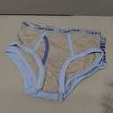 Calvin Klein Boys' Little Modern Cotton Assorted Briefs Underwear 3 Pack (Large, Blue and Grey Stripe, Blue Bell, Heather Grey)