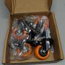 2 Inch Caster Wheels, Threaded Stem Casters Set of 4 Heavy Duty, 5/16"-18x1 (Screw Diameter 5/16", Stem Length 1"), Safety Dual Locking Industrial Castors, Wheels for Cart, Furniture
