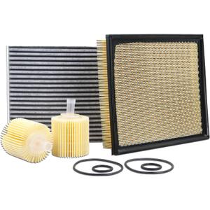 CA10755 Engine Air Filter & 04152-YZZA1 Oil Filter & CF10285 Cabin Air Filter Fit for 2012-2017 Toyota Camry Non-Hybrid, 2013-2018 Avalon, 2011-2020 Sienna, 2014-2019 Highlander, Lexus
