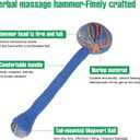 2PCS Herbal Wormwood Lymphatic Drainage Anti Slip Manual Massage Hammer Longer Handle Back Massager for Shoulder, Neck & Muscle Pain Relief (Rose Red/Dark Blue)