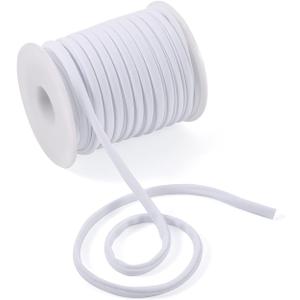 5mm Flat Elastic Nylon Cord Cheriswelry 21.87 Yards Braided Fabric Threads Stretch Beading Strings Chinese Knotting Cord Soft Band Rope for DIY Crafting Sewing Macrame Jewelry Making Navajo White