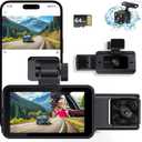 Dash Cam Front and Rear, Dash Camera for Cars, Car Camera with 64GB Card, G-Sensor, 3 IPS Screen, 24Hr Parking, 170Wide Angle, Loop Recording, IR Night VisionG-Sensor