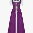 Scarlet Darkness Renaissance Costume Women Medieval Corset Dress Puff Sleeve Fairy Dress, Size 6