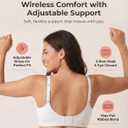 SHAPERMINT Bras for Women No Underwire - Seamless Bras for Women, Wireless Bra, Adjustable Plus Size Bra (White, XL)