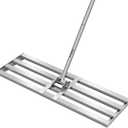 VIVOSUN 30" Lawn Leveling Rake, 30" x 10" x 78" Heavy-Duty Stainless Steel Lawn Leveler with 7FT Adjuatble Long Handle for High Effect, Metal Levelawn for Smooth Soil, Rustproof Rakes for Garden Yard