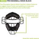 Champion Sports Pro Baseball Adult Mask - Umpires and Catchers - Extra Protection - Extended Guards - Adjustable Harness Baseball Mask - Adult Size, Black