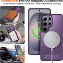 2 x For Samsung Galaxy S26 Ultra Case with Kickstand,1*Screen Protector,[Compatible with Magsafe]Translucent Matte Military-Grade Protection,Magnetic Phone Case for Samsung Galaxy S26 Ultra,6.9"-Purple