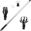 momolove 12FT Light Bulb Changer for High Ceilings, Light Bulb Remover Tool High Ceiling,Light Extension Pole Changer with Baskets and Suction Cup (Black)