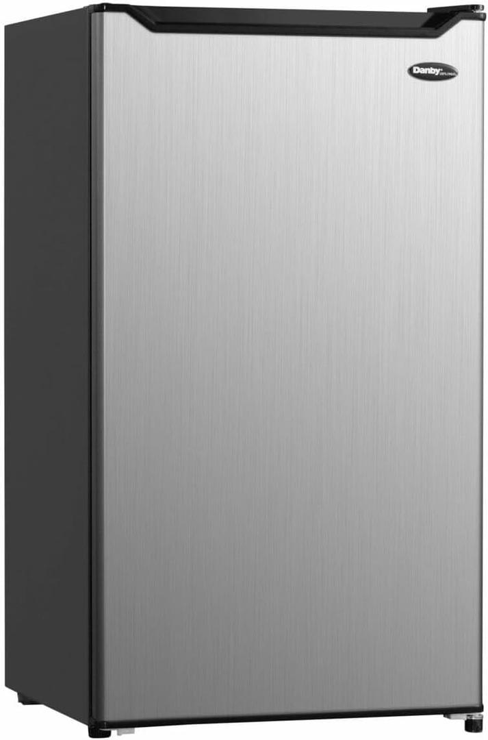 Danby DCR044B1SLM-6 4.4 Cu.Ft. Compact Refrigerator with Chiller-Mini Fridge for Bar, Dorm, Basement, Den, Kitchen, or Living Room, Stainless