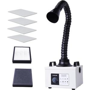 Solder Fume Extractor FES150S, 100W Strong Suction 200m/h 3 Stage Filtering Smoke Purifier for 5W 10W Laser Engraver and Desk Soldering Smoke Absorption Filtering(US-plug 110V)