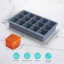2 Tbsp Silicone Freezer Molds - Perfect for Storing Garlic, Herbs, Ginger, Pesto, Tomato Paste, Lemon Juice, Purees and More - Silicone Food Freezer Tray(Blue 4 Pack)
