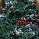 HUAESIN 9FT Pre-lit Christmas Garland, Prelit 50 LED Battery Operated Lighted Xmas Garlands, 8 Lighting Modes - Red Berry & Pine Cone Decor - Ideal for Stairs Front Door Fireplace Christmas Decor