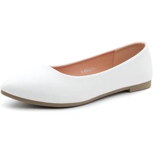 Herstyle Pointed Toe Flats for Women  Slip-On Dressy Ballet Flats with Memory Foam | Lightweight Comfortable Business Casual Shoes for Work, Travel & Daily Wear (11, White)
