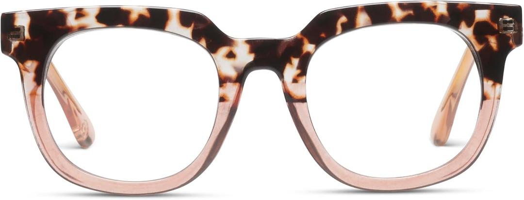 Peepers by PeeperSpecs Oprah's Favorite Women's Showbiz Oversized Blue Light Blocking Reading Glasses - Gray Tortoise/Pink
 +0.00