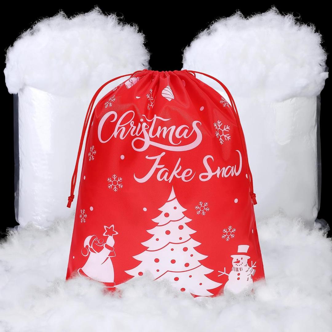 Fovths 21 Ounce/600 G Christmas Fake Snow Decor Artificial Clouds Snow Decorations Fluffy Indoor Cotton Like Fiber Faux for Mantle Village Nativity Christmas Tree Displays
