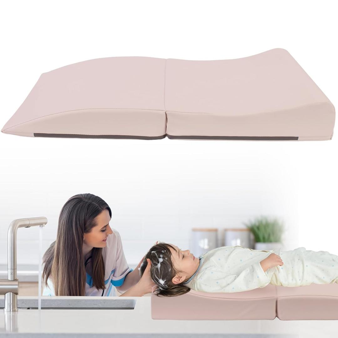 Large Waterproof Kids Hair Washing Station for Sink  Portable Shampoo Mat & Basin for Toddler, Reading Pillow for Lap, No More Mess, Soft & Comfortable Hair Wash Helper for Baby & Children