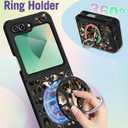 Buleens for Samsung Galaxy Z Flip 6 Case - with Ring Stand & Camera Cover Aesthetic Cute Designed for Women Girls Girly Cool Brown Leopard Teens for Galaxy Z Flip 6 Phone Case Compatible with Magsafe