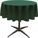 LA Linen Polyester Poplin Washable Round Tablecloth, Stain and Wrinkle Resistant Table Cover 51", Fabric Table Cloth for Dinning, Kitchen, Party, Holiday 51-Inch, Hunter Green, (TCpop51R_GreenHuntP20)