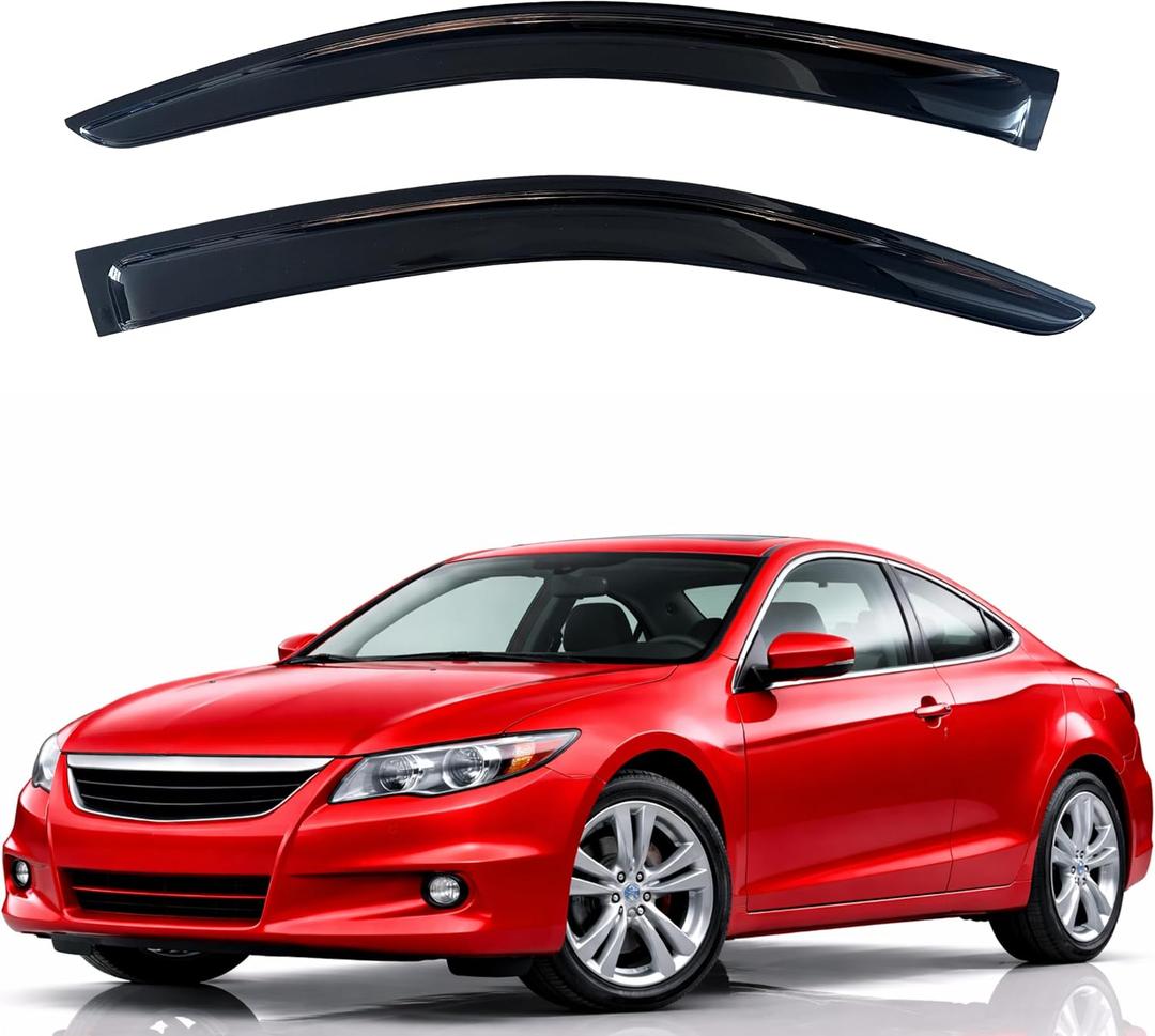 KPY Rain Guards Fit for 2008-2012 Honda Accord Coupe, Out-Channel Window Visors Vent Wind Deflectors 2PC, Car Accessories for 08-12 Accord (Coupe Only)