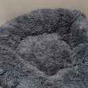 Petloox Donut Dog Bed - Premium Comfort for Anxiety Relief - Fluffy & Calming Design with Ultra-Plush Support | Cozy Round Dog Bed with Super Soft Circle Style (Dark Grey, Medium)