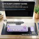 FOPETT Wireless Keyboard and Mouse Cute Mouse and Keyboard 2.4G Wireless Keyboards with Colorful 68 Keys Typewriter Retro Round Keycap for PC, Laptop,Tablet,Computer Windows - Purple Colorful