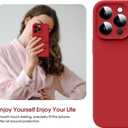 Supdeal Liquid Silicone Case for iPhone 14 Pro, [True Liquid Silicone] [Anti Fingerprint] 4 Layer Phone Case Protective Cover, Full Coverage Around Camera & Built-in Microfiber, 6.1", Red