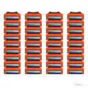 36 Blades Replacement Parts for GL-Fusion 5 Style Razors (Orange-Slate), Wet Razors Men's Blades