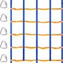 TOPNEW Climbing Net for Kids Outdoor, Portable Ninja Cargo Net Rope Ladder Monkey Bars for Ninja Slackline, Jungle Gyms, Swing Set, Warrior Style Obstacle Courses for Outdoor Treehouse (Blue&orange)