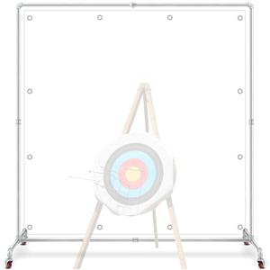 Archery Backstop Stand with 4 Wheels for Netting Archery Galvanized Steel Netting Backstop Frame Suitable for Backyard Outdoor Shooting Practice (5 x 5 ft)