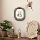 Vintage Mini Picture Frame 2.5x3.5 Inch,Antique Ornate Photo Frame With Floral Relief,Wall and Tabletop Display,High Definition Glass Front,Retro Home Decor Art Gallery (Green 2.5x3.5)