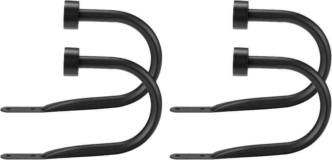 Premium Curtain Holdback, Quality Metal Decorative Curtain Holdbacks with Zinc Alloy Cap Finials,Rust-Proof, Set of 4 Window Curtain Holdbacks,Matte Black (2pcs-matte Black)