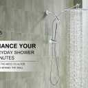 KENES 10 Inch All Metal Rain Shower Head with Handheld Spray Combo, High Pressure Rainfall Shower Head wih Adjustable Extension Arm, Dual Showerhead Set with 60" Shower Hose, Chrome, Silver LJ-6060-5