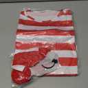 Red and White Striped Shirt Costume Set for Adults with Hat and Round Glasses, Men's Halloween Party Outfit (S)