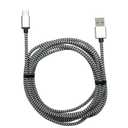 Zgear DC-USBCBM8-BKWHzp USB Cable, Nylon Fiber, Black/White, 8 ft, L