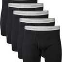 Gildan mens Underwear Boxer Briefs, 5 pack (Black, XL)